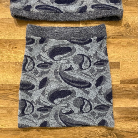 NEW Zara Blue Fuzzy Eyelash Blue Paisley Sweater Vest/Skirt Set - Picture 7 of 10